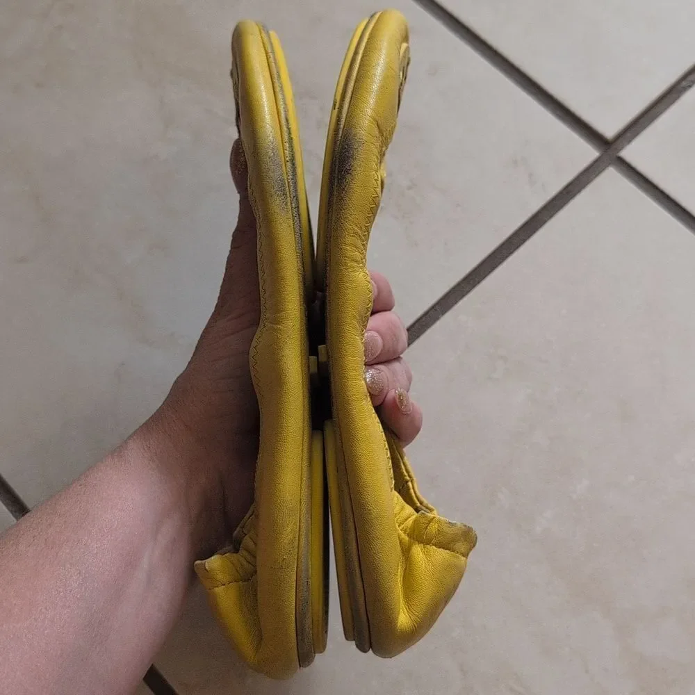 Tory Burch Yellow Ballet Flats Size 5